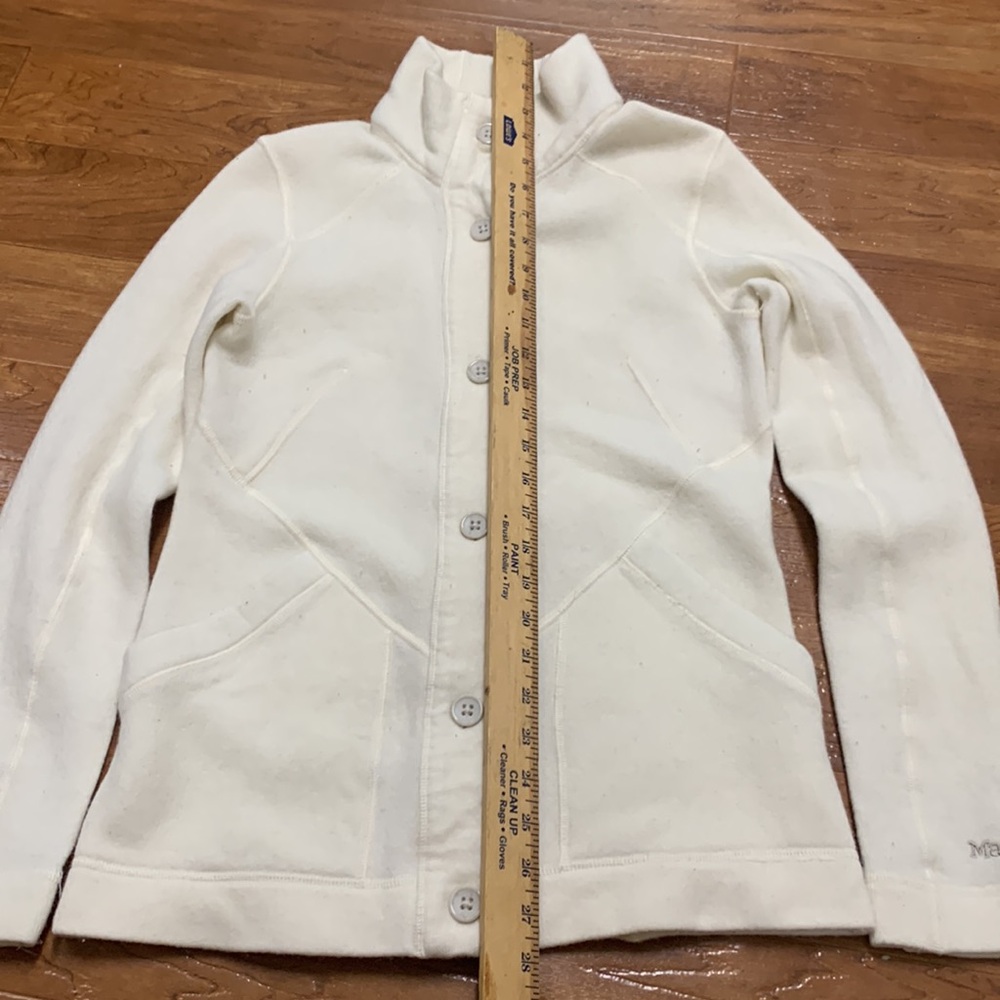 Marmot Wool Women’s Cream Button-Up Fleece Jacket - Picture 3 of 9